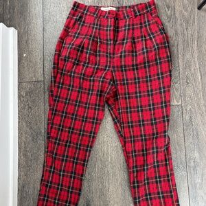 Red Plaid Urban Renewal Cigarette Pants
